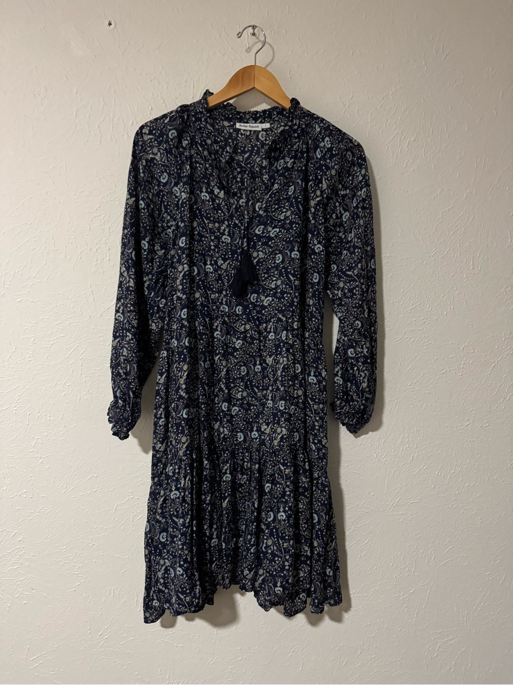 Roller Rabbit Paisley Floral Flower Print Pattern Tiered Pullover Mini Dress S